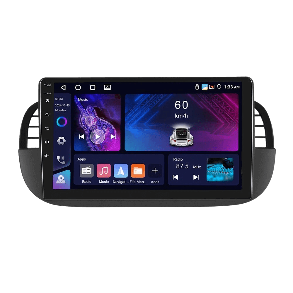 Fiat 500 07-15 - 9" Radio m. Apple CarPlay og Android Auto – Bilmedie.dk